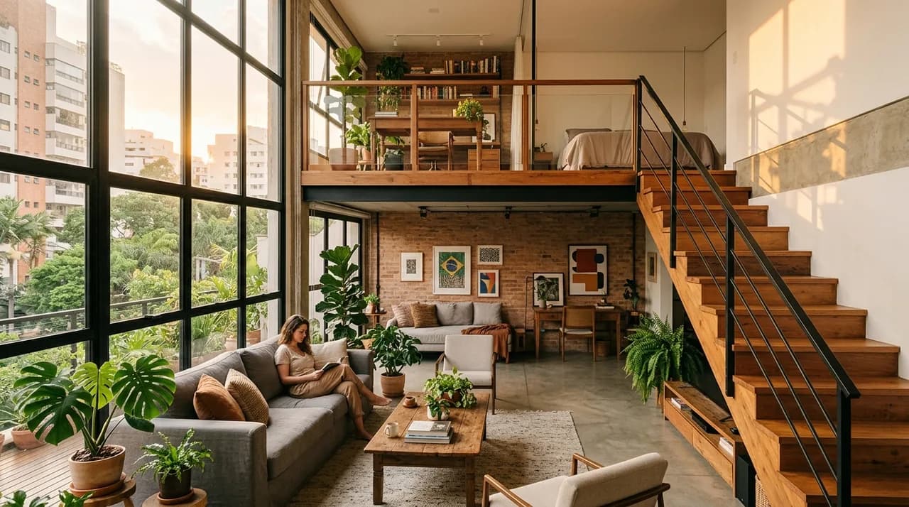 Fachada de prédio residencial com varandas, garden e cobertura em destaque — imagem ilustrativa