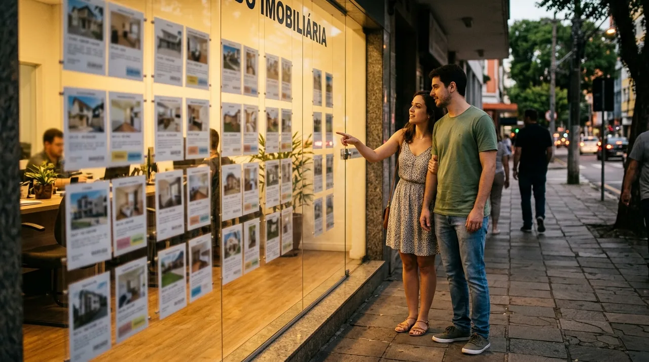 Fachadas de casas antigas e comércio de esquina em bairro tradicional — imagem ilustrativa