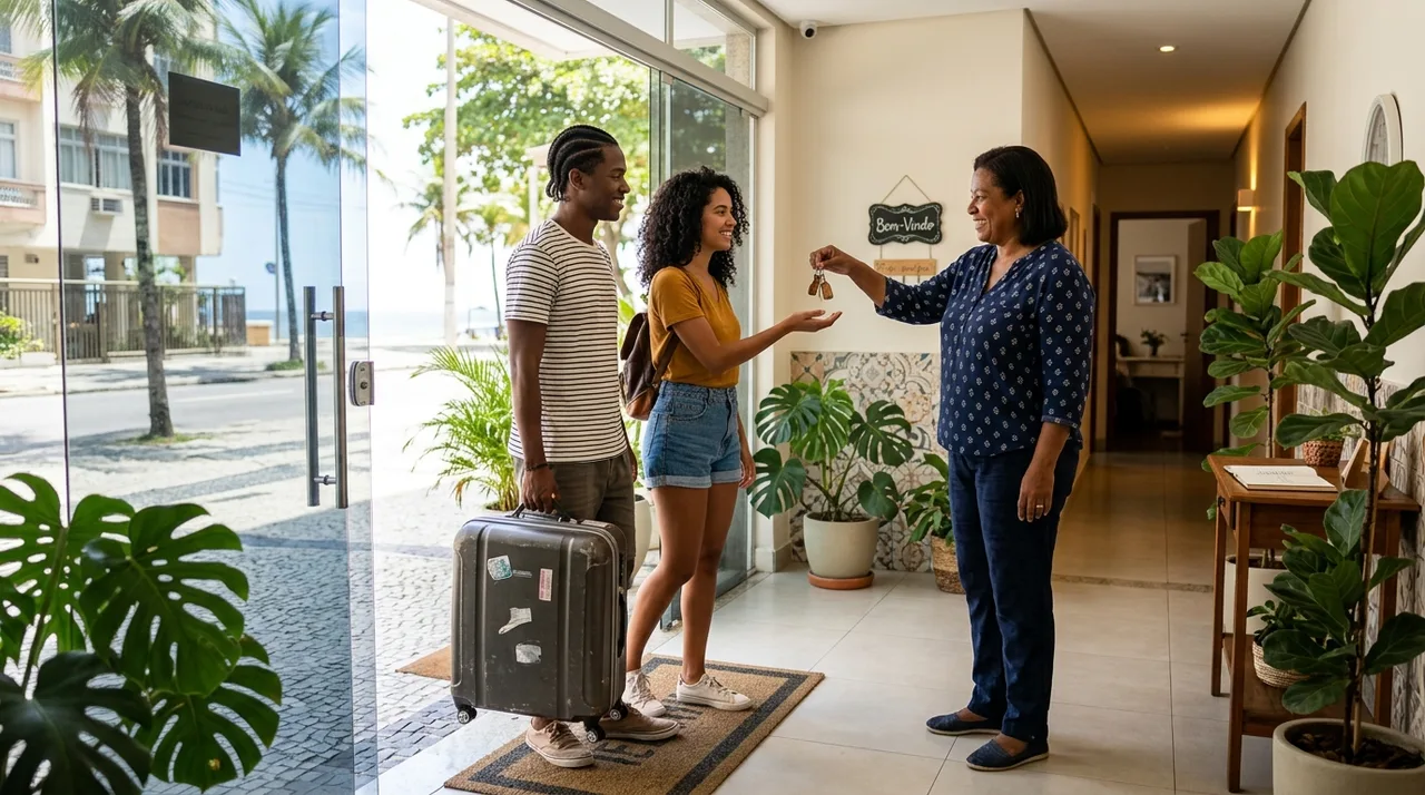 Anfitrião preparando apartamento de temporada entre uma reserva e outra — imagem ilustrativa